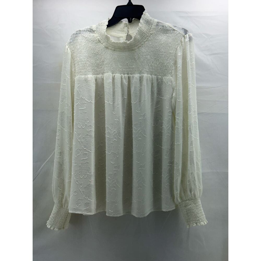 Nature women’s X large cream long sleeve blouse